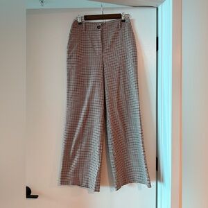 Boden Black & White Houndstooth Wide-Leg Pants